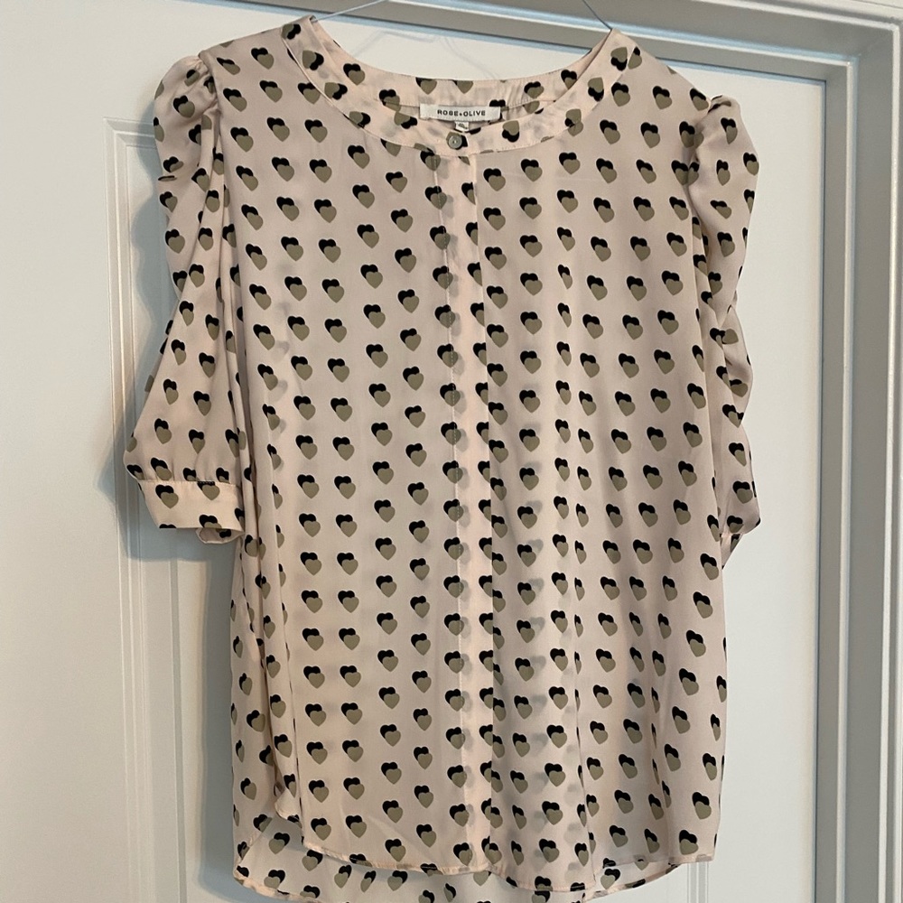 Heart print blouse